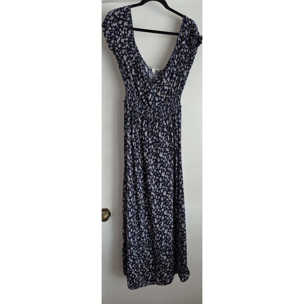 Vine and Valley Maxi Dress XL Ditsy Floral Blue Boho Cottagecore Casual Summer